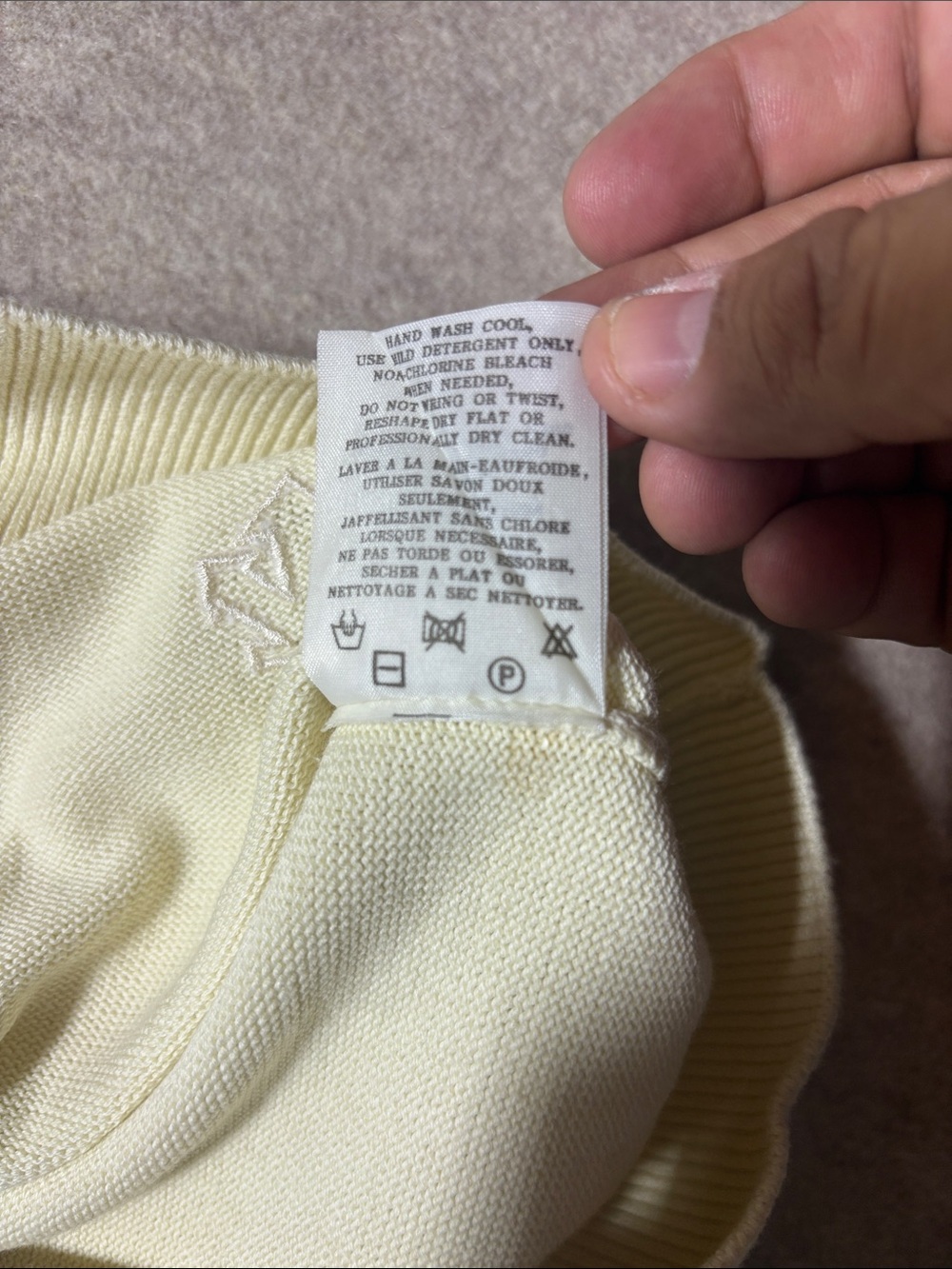 Descente international collection Men's Cream100% Cotton sweater vest SizeXL(10) - Picture 6 of 7